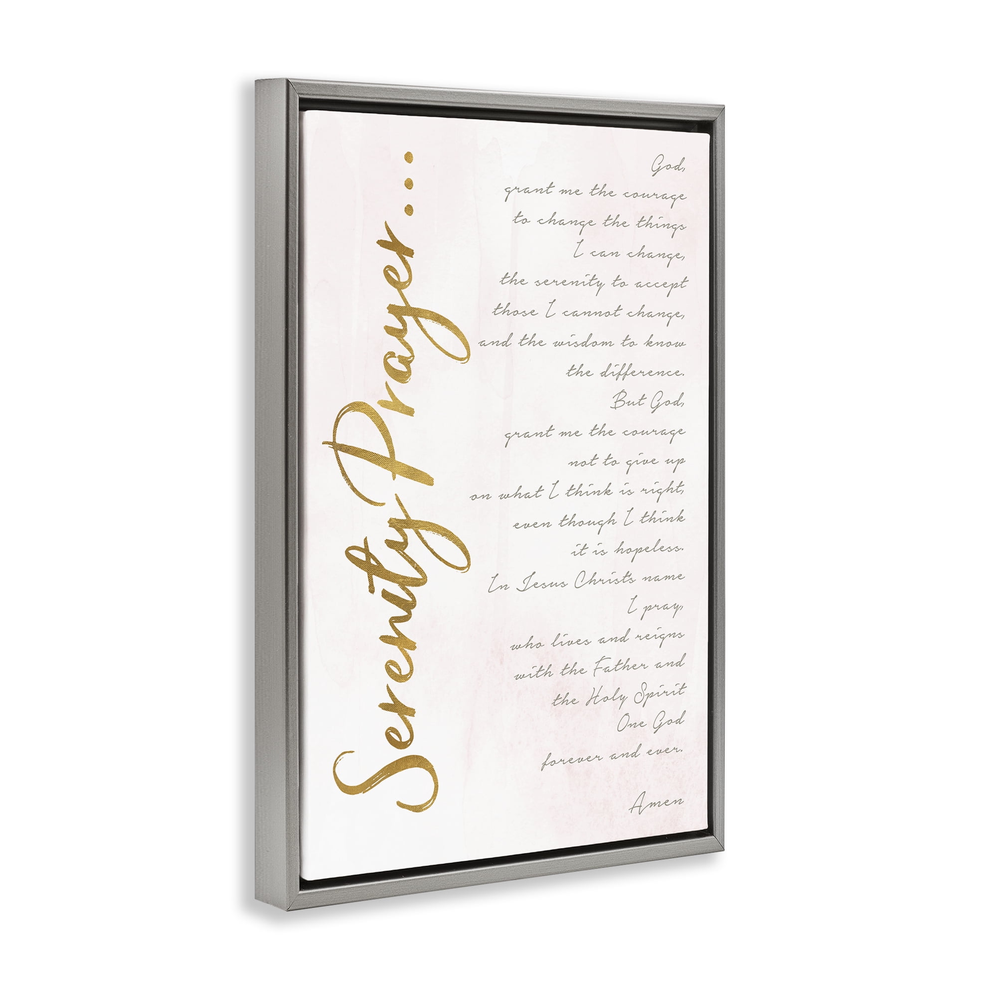 Stupell Industries Serenity Prayer Scripture Gray Framed Floater Canvas Wall Art, design by Anna Quach