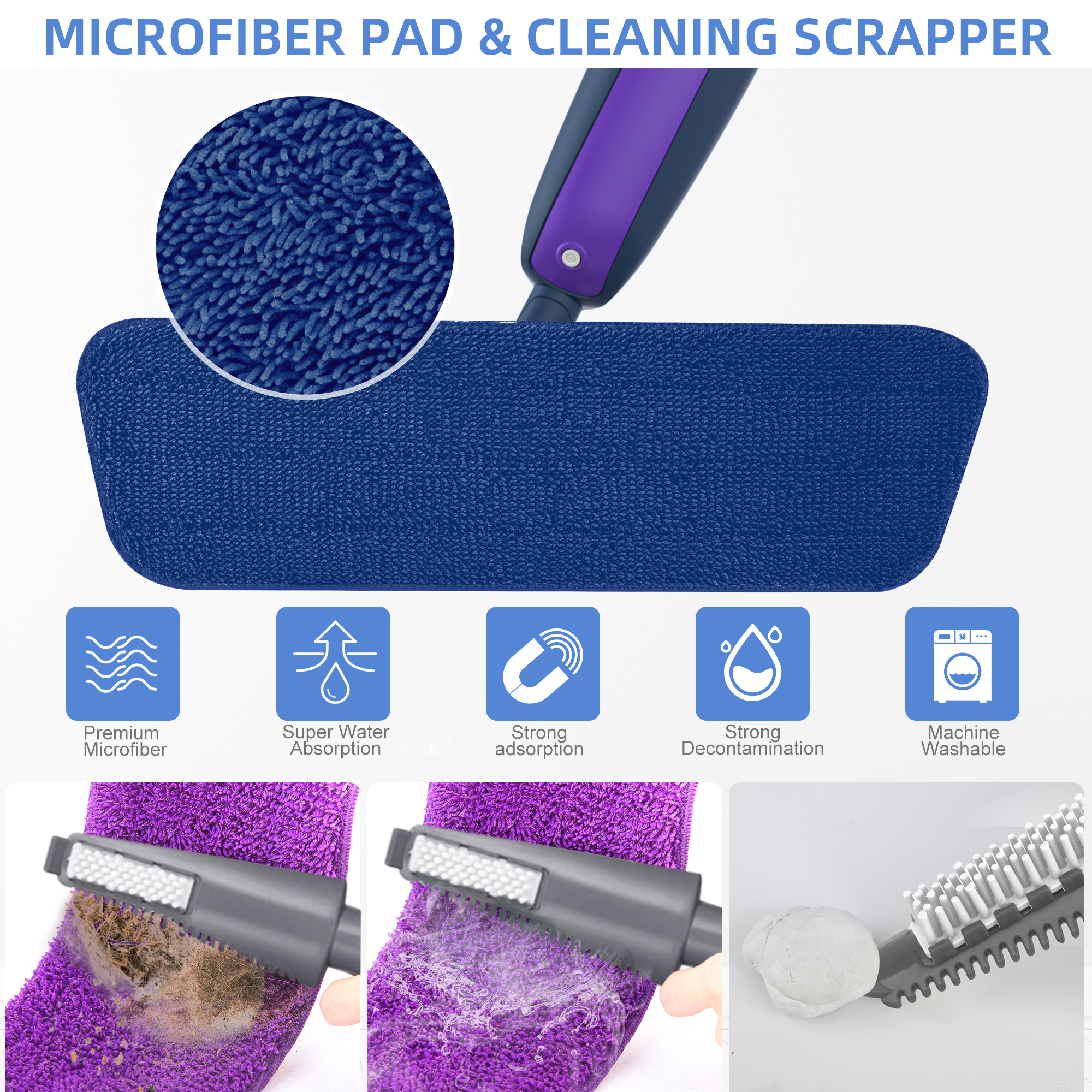Sugarday Spray Mop with 4 Washable Pads and 2 Bottles photo 2