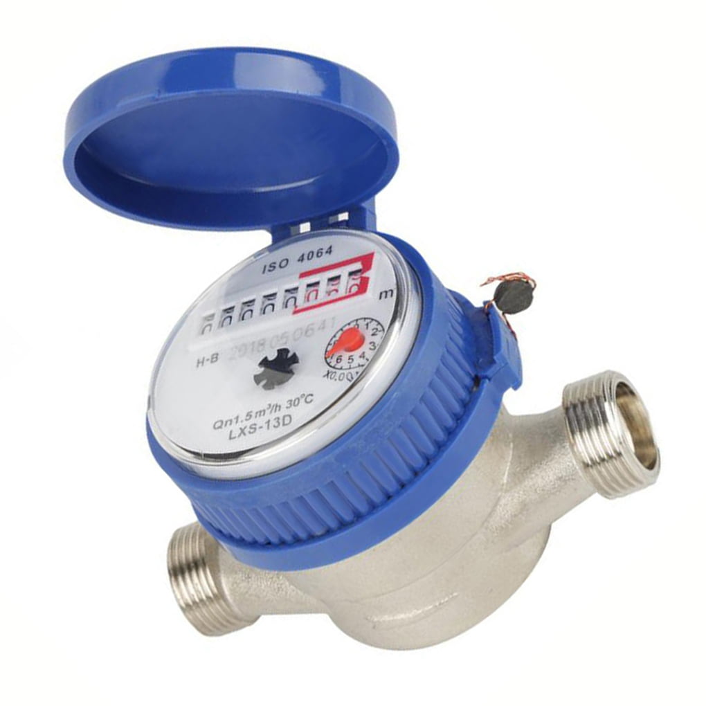 15mm 1/2 inch Cold Water Meter for Garden Home Using with Free Fittings UK 