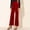 Red, variant on Women's Solid Color Autumn And Winter Suede Belt Pocket Straight Leg Wide Leg Temperament Elegant Commuting Casual Pants Women's Lounge Pants Black M