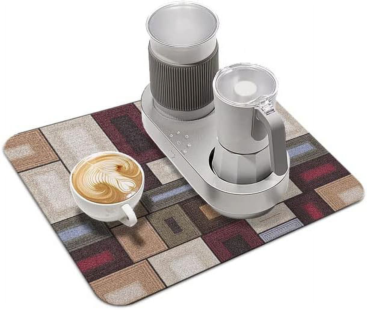 Washable Rubber Abstract Contemporary Dish Drying Mats for Kitchen Counter Home Large Coffee Bar Pad Accessories and Decor for Utensils Stemware 18''''x24''''