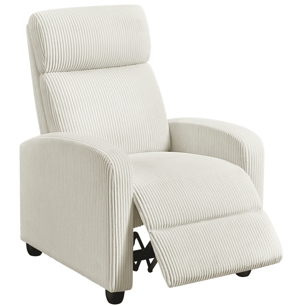 Renwick Modern Corduroy Recliner Chair with Pocket Springs, Beige