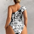 thumbnail image 4 of asddcavvf Bikini Sets for Women Piece Swimsuit With Ruffled Off Shoulder Print Conservative and Slim, 4 of 6