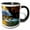 Black/White, variant on 3drose, Cascade in Johnston Canyon, Banff Np, Alberta, Canada, 11oz Two-tone Red Mug