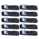 thumbnail image 1 of Correas de amarre de 10 piezas con hebilla de acero Correas de amarre de nylon de liberación rápida gruesa para amarre de carga Portaequipajes de techo para coche Portaequipajes para kayak (Negro), 1 of 4