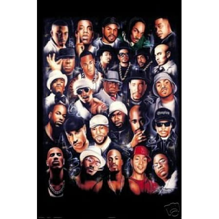Paper Music Posters - Rap Legends (Rapper Collage) Music Poster Print New 24x36