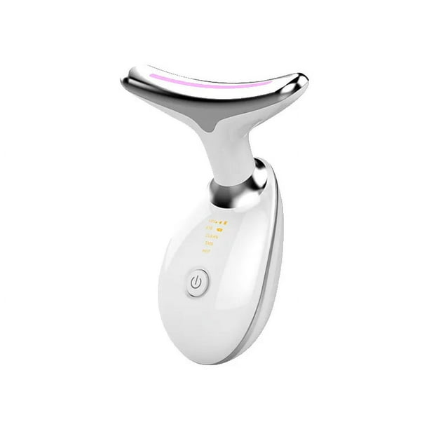 Terapia de luz roja para la cara, rejuvenecimiento de la piel de la cara LED de 7 colores para dispositivo de belleza de cara y cuello, dispositivo de ajuste del cuello, blanco brillante