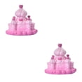thumbnail image 4 of Kearding Castillo decoración rosa fantasía cuento de hadas resina artesanía ornamento casa de muñecas paisaje paisaje DIY crema Castillo Castillo de crema 2Conjunto, 4 of 6