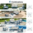 thumbnail image 3 of SERWALL Outdoor Patio Furniture Set, 6-Piece HDPE Outdoor Sofa Set Patio Conversation Set, Blue Frame with Beige Cushions, 3 of 6