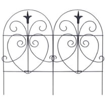 Panacea 18" x 8 ft. Black Romantic Style Folding Fence