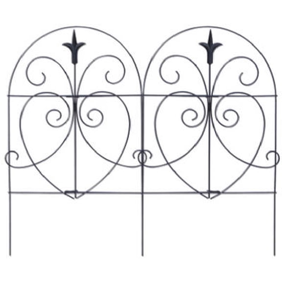 Panacea 18" x 8 ft. Black Romantic Style Folding Fence
