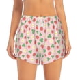 thumbnail image 4 of Lsque Strawberry And Flowers Printed Women's Running Shorts with Liner Pockets,Elastic Quick Dry Workout Athletic Gym Yoga Shorts,Womens High Waist Shorts-XX-Large, 4 of 9