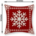 thumbnail image 6 of Christmas Pillow Covers 18x18 Set of 2 Christmas Decor Linen Pillowcase Winter Snowflake Decorative Red Throw Pillows Christmas Farmhouse Holiday Decor Outdoor Cushion Covers for Sofa Couch, 6 of 6