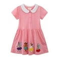 thumbnail image 1 of MIASHUI Robe d'Été à Fleurs pour Filles Manches Courtes Boho Robe Décontractée pour Tout-Petits, Rose, 4-5 Ans, 1 of 6