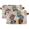 thumbnail image 2 of Coolnut Abstract Flower Storage Basket, Durable Canvas Organizer With Handles Large Collapsible Storage Bins Boxes for Home Office - 1 Pack Home Decor, 2 of 7