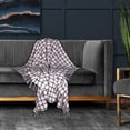 thumbnail image 7 of 50" X 60" Black and Off White Cotton Woven Plaid Throw Throw Blanket with Fringe, 7 of 7