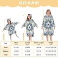 thumbnail image 4 of FORMRS Wearable Blanket Hoodie with Sleeves for Kids Cozy Flannel Sweatshirt, Green Floral, 4 of 7