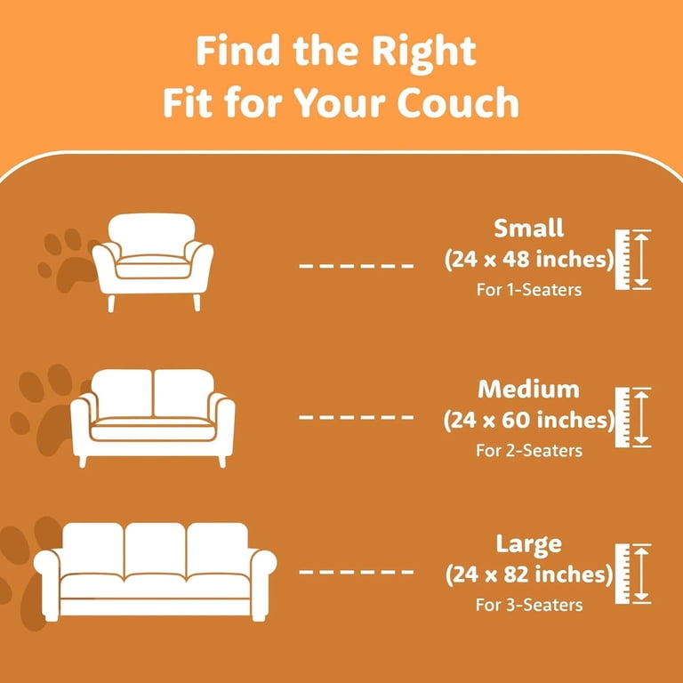 OTOB Plush Pet Couch Cover - Washable Non-Slip Sofa Protector For Dogs & Cats (Gray & Blue, 36x70in)