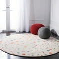 thumbnail image 2 of SAFAVIEH Soho Eric Polka Dots Wool Area Rug, Ivory/Multi, 6' x 6' Round, 2 of 7