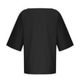 thumbnail image 5 of MIXUE Toddler Girls Tops & T-Shirts Summer Solid Color Round Neck 3/4 Sleeve Elegant Loose Pullover Tee Shirts Outwear,Black,3-4 Years, 5 of 6