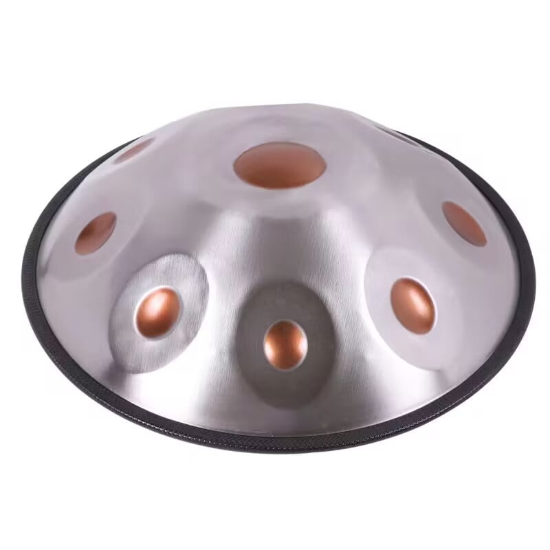 440HZ 22 Inch Ash-Gold 10 Notes Hand Pan Drums D Minor Steel Drum with Soft Bag