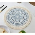 thumbnail image 4 of Fennco Styles Boho Geometric Fringe Decorative Cotton Placemats 13-inch Round, Set of 4, 4 of 7