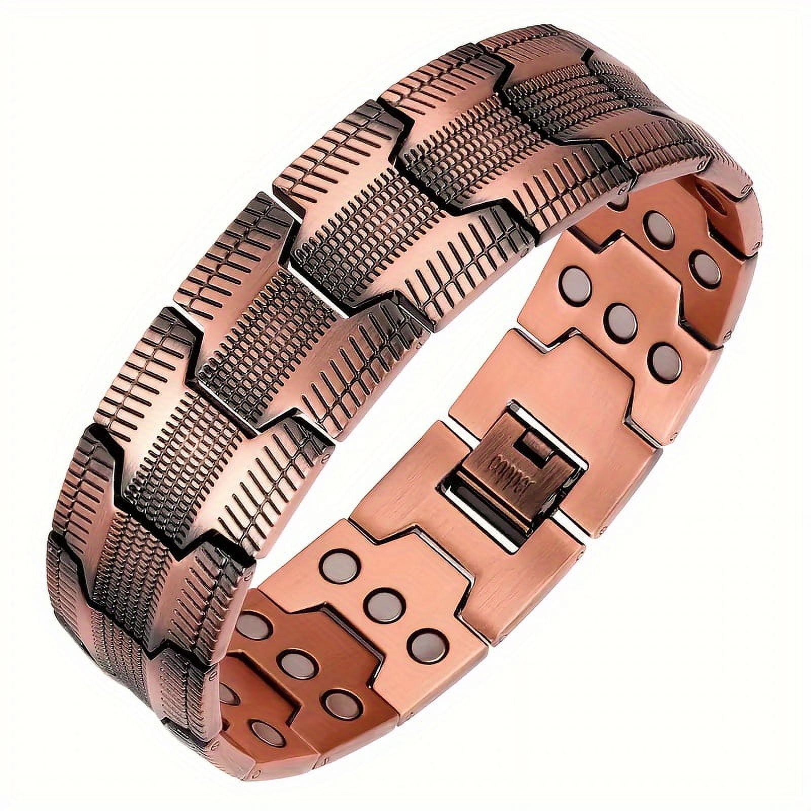 Bracelet for Men - 99.99% Pure Copper, Adjustable Sizing Tool, Joint Support, Valentine's Day Jewelry Gift,2X Version