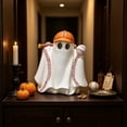 thumbnail image 3 of Halloween Baseball Ghost Statue, 6 Inch Cute Resin Figurine Spooky Sports Tabletop Decor for Shelves, Desks, and Home, 3 of 6
