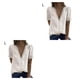 thumbnail image 3 of Qarigey Camiseta de chifón para mujer, blusa de encaje lavable transpirable colorida con cuello en V, camisa de trabajo para deportes al aire beis blanco L 2piezas, 3 of 6