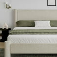 thumbnail image 2 of 4 EVER WINNER Queen Bed Frame, Queen Size Bed Frame, Upholstered Queen Bed with Rounded Legs, Boucle Bed Frame with Headborad, Beige, 2 of 6