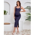 thumbnail image 3 of Yesfashion Women Butterluxe Sleeveless Tank Maternity Dress Split Ruched Pregnancy Square Neck Bodycon Casual Baby Shower, 3 of 7