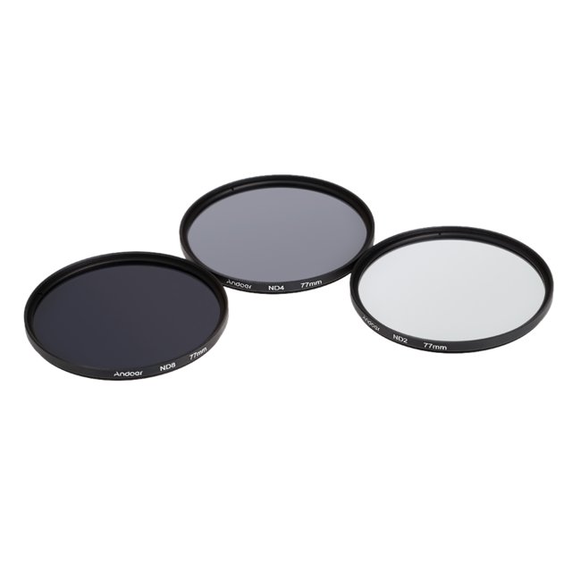 77mm Kit de Filtro de Fader ND Densidad neutral Conjunto de Filtro de Fotografía (ND2 ND4 ND8) para Andoer Accesorios de fotografía