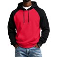 thumbnail image 5 of HAJWOH Mens Hoodies Pullover Lightweight Block Color Sweatshirts Casual Long Sleeve Shirts Drawstring with Pocket, 5 of 5