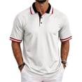 thumbnail image 2 of Mens Polo Shirts Contrast Ribbed Collar Men'S Polo Shirts Racing Wrinkle-Resistant Polo Shirts For Men Breathable Summer, 2 of 5