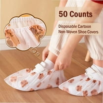 50 counts Disposable Thickened Cartoon Shoe Covers,Home Indoor Non-slip Anti-dirty Foot Cover, Breathable Foot Covers for Shoes