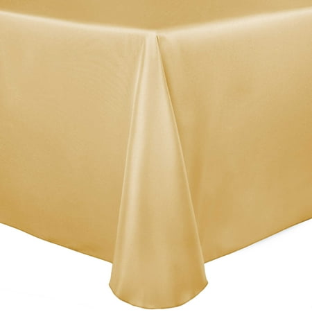 

Ultimate Textile (2 Pack) Satin 90 x 156-Inch Rectangular Tablecloth - for Wedding Special Event or Banquet use Wheat Yellow Brown