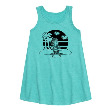 

Peanuts - Linus Skateboarding - Toddler and Youth Girls A-line Dress