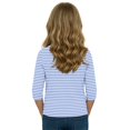 thumbnail image 7 of Girls Casual 3/4 Sleeve T Shirts Kids Crewneck Tops Fashion Striped Tees Blue,9-10 Years, 7 of 7