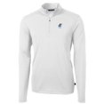 thumbnail image 2 of Men's Cutter & Buck  White Kansas Jayhawks Alumni Logo Virtue Eco Pique Recycled Quarter-Zip Pullover Top, 2 of 3