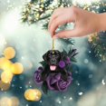 thumbnail image 5 of Nuevo Colgante Para Coche Con Perro Y Rosa Morada, Adornos Personalizados Para Árbol De Navidad, 5 of 5