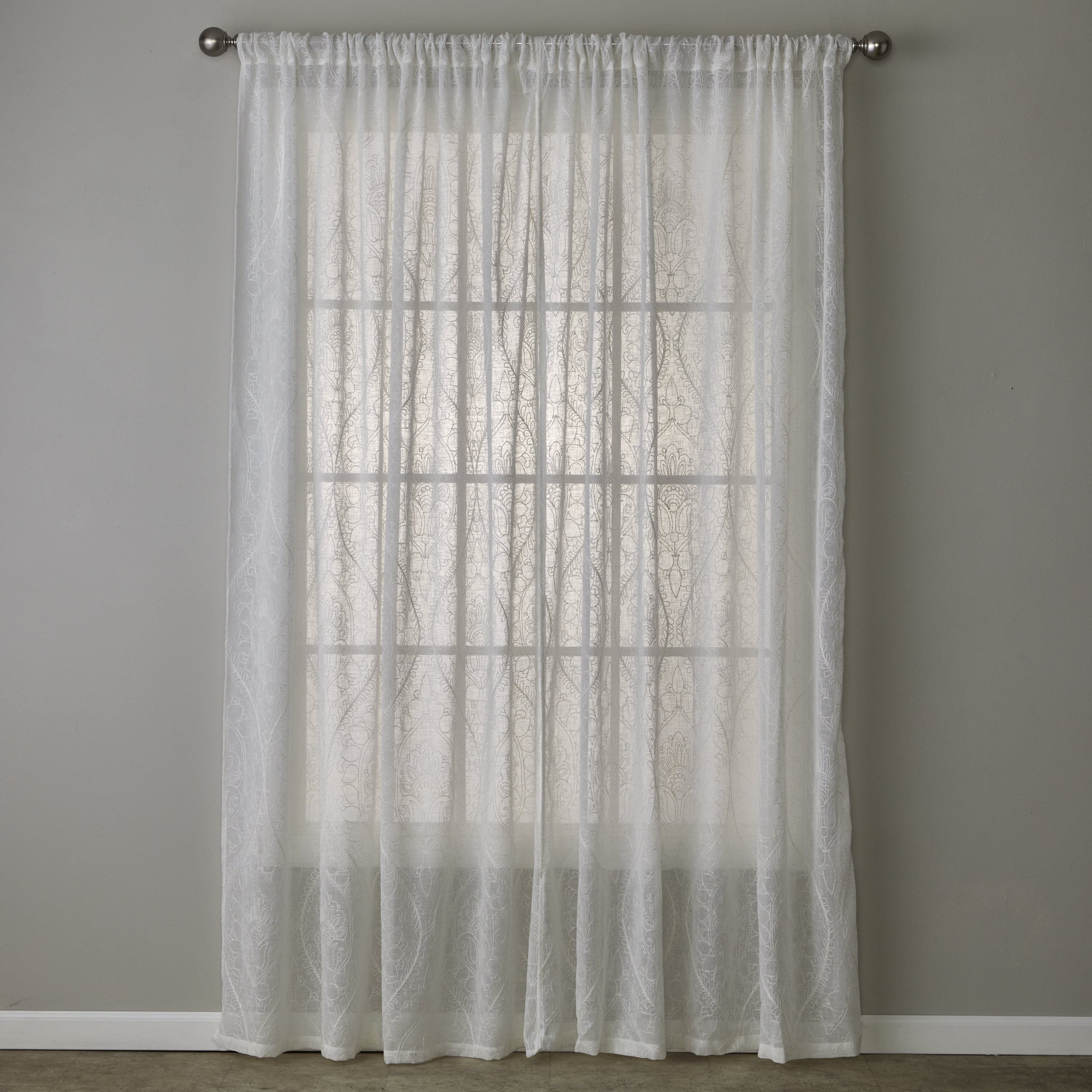 SKL Home Isabella Lace Curtain Panel, White, 52x84