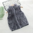 thumbnail image 2 of XUNKUSGA Boys Girls Fleece Vest 1-8Years Casual Stand Collar Full-Zip Sleevless Girls Jacket Cute Soft Waistcoat Jackets Fall Winter Warm Solid Color Vest For Kid with Pockets Gray, 2 of 3