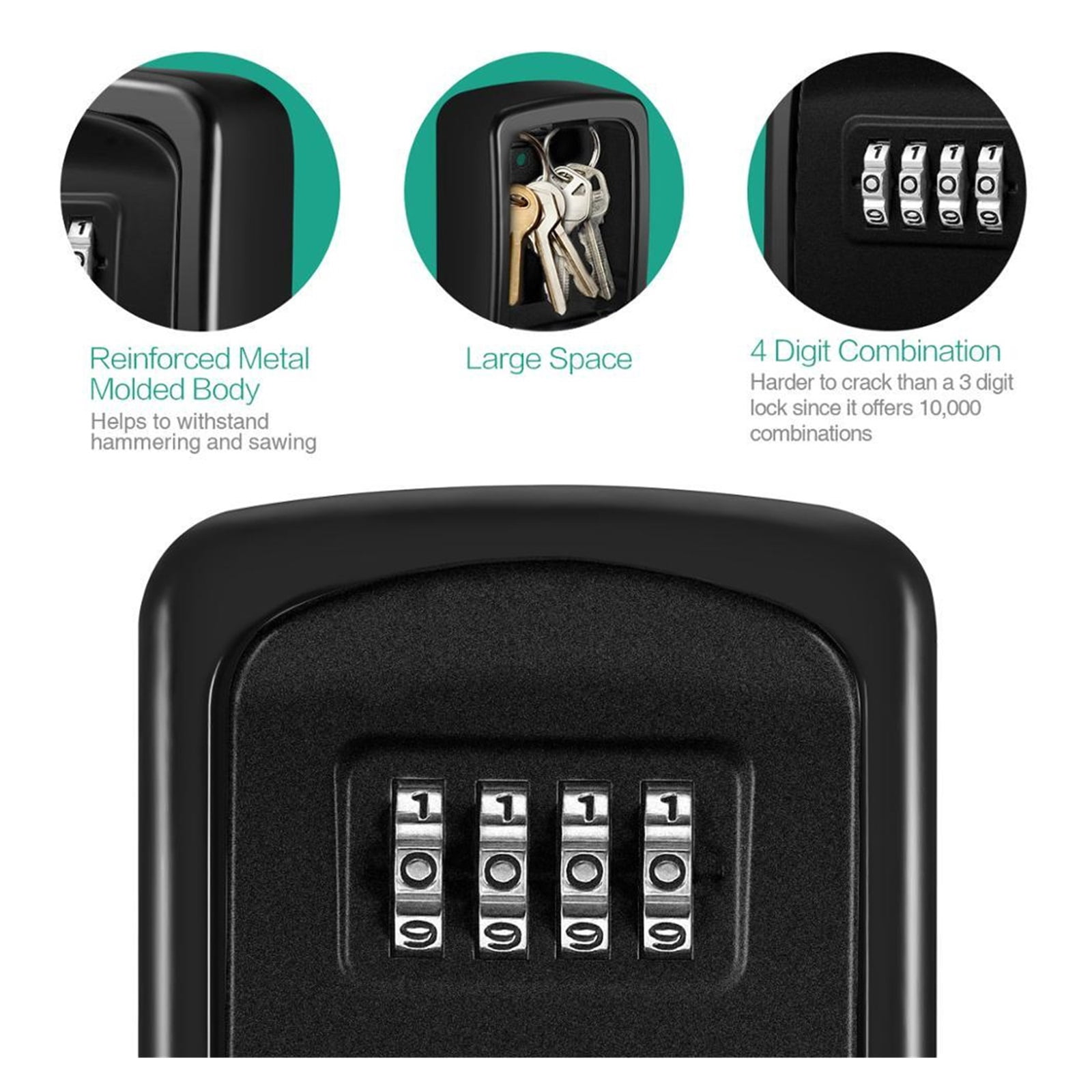Key Safe Box Outdoor,Password Key Box Decoration Key Code Box Key Storage Lock Box Wall Mounted Password Box Outdoor Key Safe Lock Box ,Security and Anti-Theft