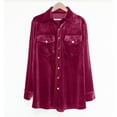 thumbnail image 4 of adviicd Workout Chemises Femmes Blouses pour Femmes Manches Courtes Blouse V Cou Bouton Chemises Été Tunique Tops Rouge, L, 4 of 4