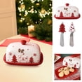 thumbnail image 1 of onlyliua Liquidación de Ahorro de Verano Plato de Mantequilla de Cerámica con Diseño de Papá Noel y Sutura, Plato de Postre, Plato de Mantequilla, Decoración de Comida Occidental, 1 of 2