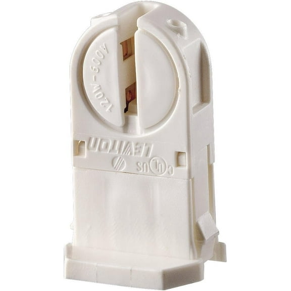 Leviton 13654-SWP White High Output Mini Bi-Pin T-5 Fluorescent Light Socket Lamp Holder
