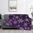 thumbnail image 2 of Uemuo Snowflake Gradient Purple Printed Throw Blanket for Couch, Fluffy Fuzzy Blankets for Bed, Sofa, Cozy Flannel Faux Fur Blanket-40"x30", 2 of 6
