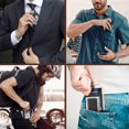 thumbnail image 5 of Men's Leather Money Clip, TSV RFID Blocking Wallet, Slim and Magnetic Card Holder, Minimalist Card Case, Coffee, 5 of 6