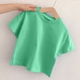 thumbnail image 4 of kpoplk Girl's Summer Cute Graphic Shirts Casual Short Sleeve Crewneck Tees Baggy Tops(Green,9-10 Y), 4 of 5