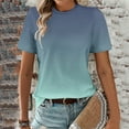 thumbnail image 2 of Diufon Womens Casual Tops Soft Short Sleeve Gradient Color Basic Crewneck Top Summer Loose Tunic Shirts, 2 of 6